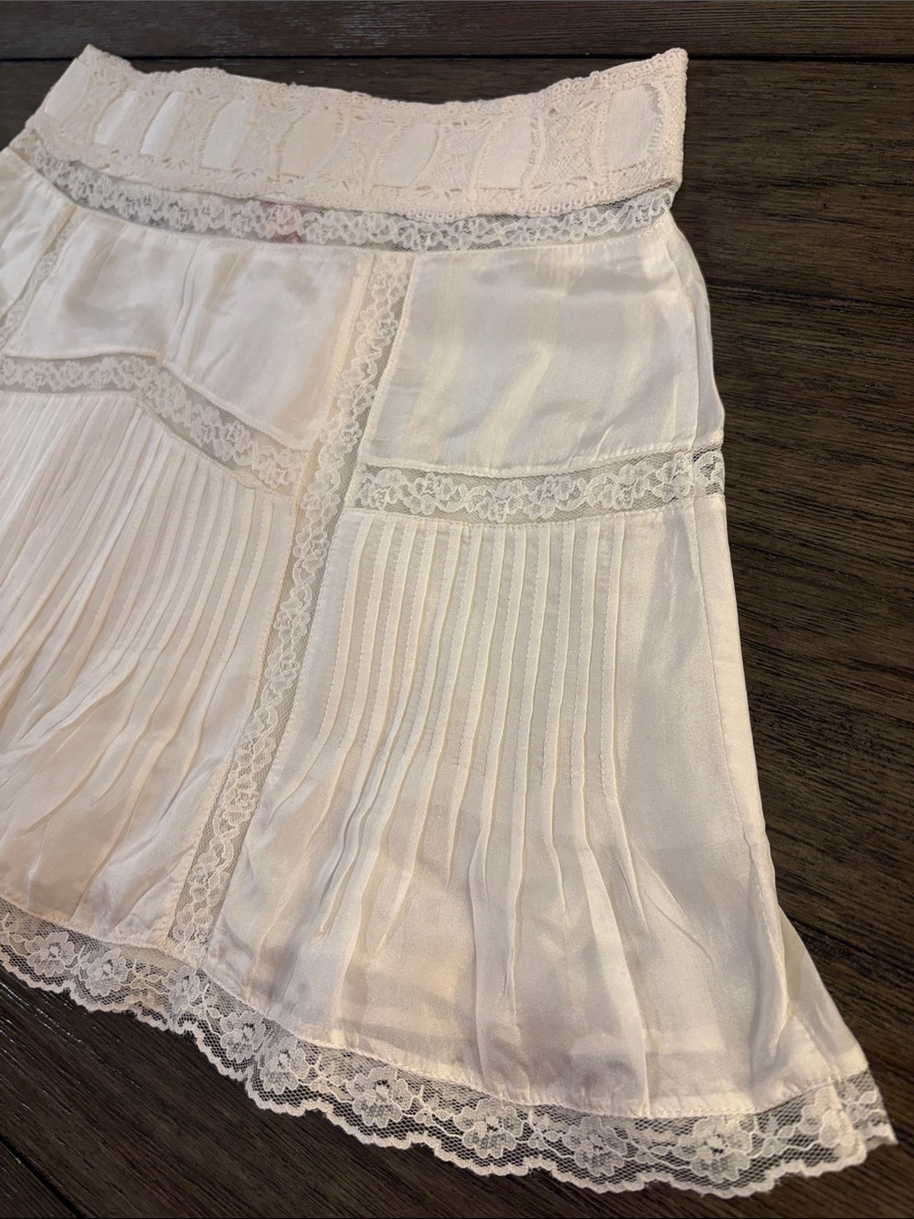 NWT [LoveShackFancy] Willia Silk Lace-Detailed Mini Skirt Women’s 0 - Picture 10 of 16
